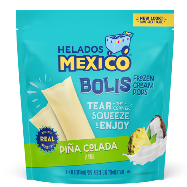 Helados Mexico Pina Colada Frozen Cream Pops, Bolis