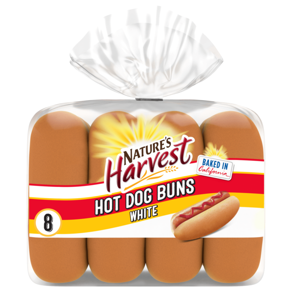 Rainbo 8 ct, White, Hot Dog Buns, 12 oz