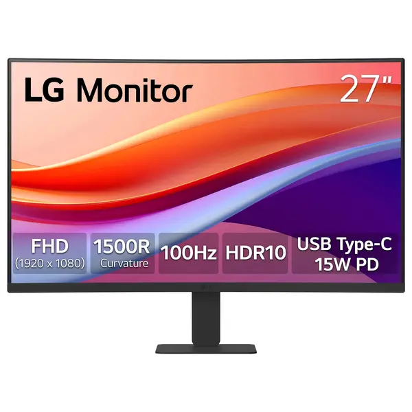 LG 27" Full HD 100Hz Monitor with HDR 10 and USB Type-C 15W P