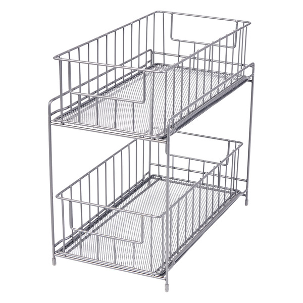 ALDI Huntington Home 2Tier Mesh Organizer Silver SameDay Delivery