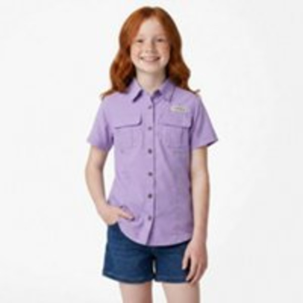 Magellan Outdoors Girls' Laguna Madre Short Sleeve Fishing Shirt, M