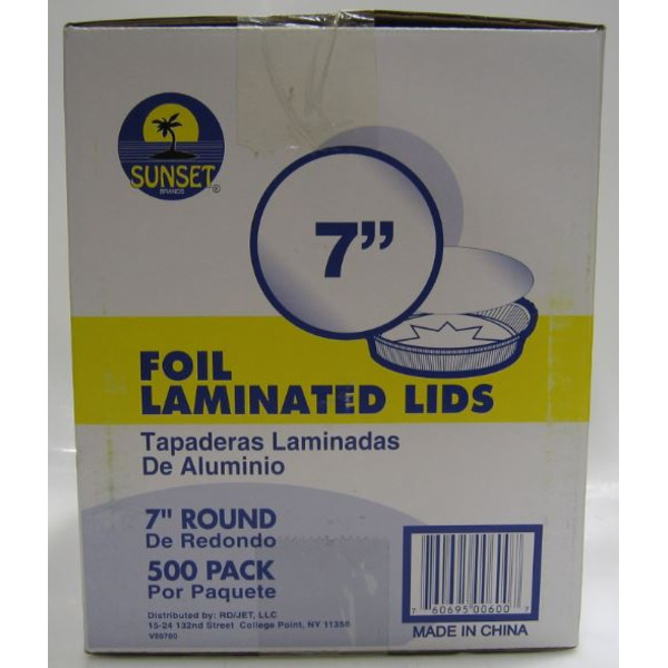 Sunset - 7" Foil Board Lid - 500 ct Pack