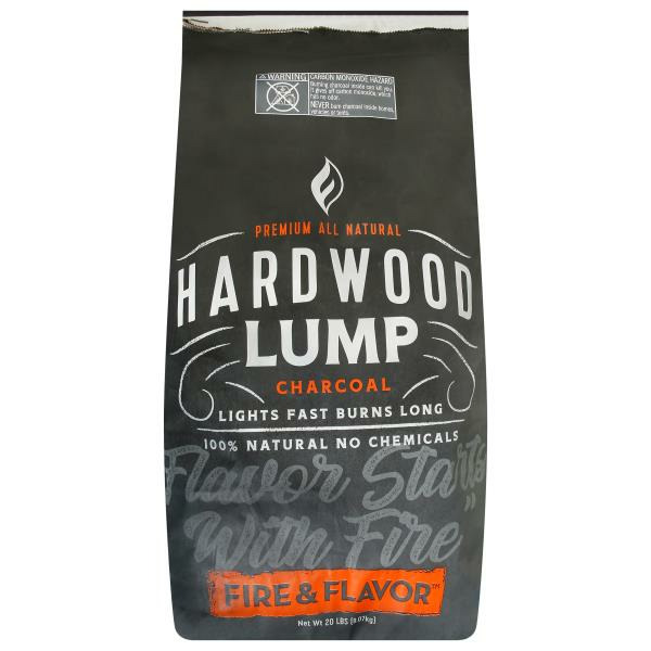 Fire & Flavor Charcoal, Premium All Natural, Hardwood Lump Same
