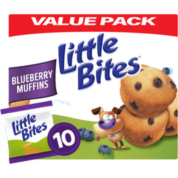 Entenmann's Little Bites, 10 ct, Blueberry, Muffins, Real Blueberries, Muffins, 15 oz
