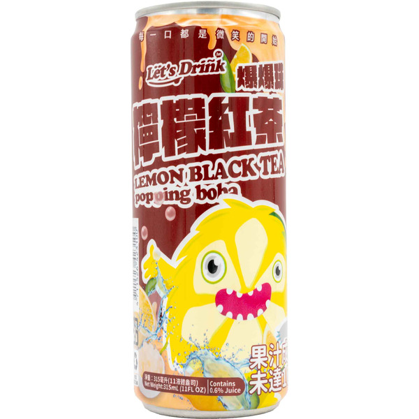 Let's Drink Lemon Black Tea with Popping Boba