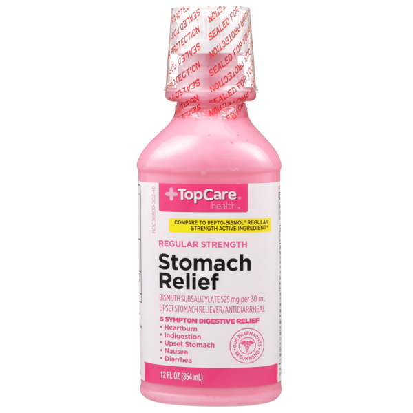 Top Care Regular Strength Stomach Relief Bismuth Subsalicylate 525 Mg
