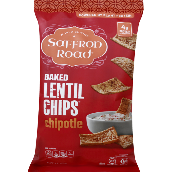 Saffron Road Lentil Chips, Chipotle, Baked (4 oz) Instacart