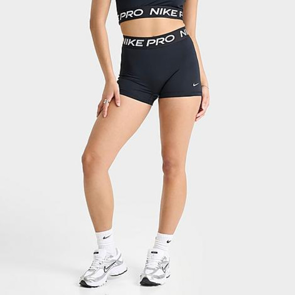 Nike Women's Pro Mid-Rise 3" Biker Shorts, M - Black/White