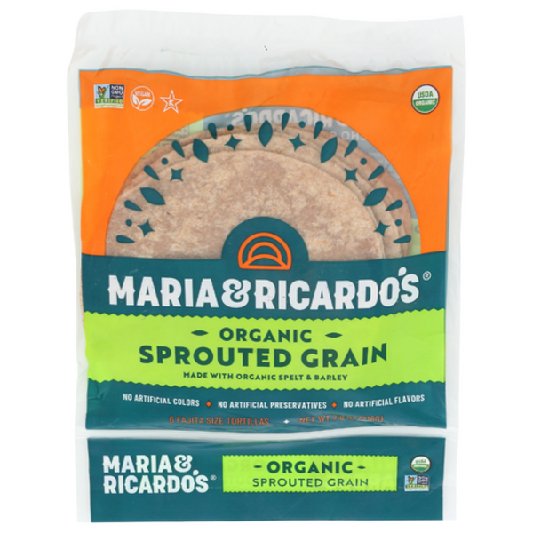 Maria And Ricardo's Organic Sprouted Grain Tortillas 6 Count Same