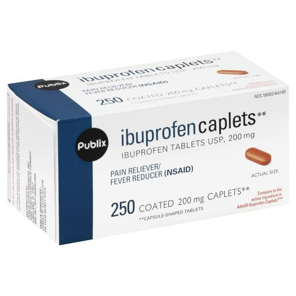 Publix Ibuprofen, 200 mg, Coated Caplets Same-Day Delivery or Pickup ...