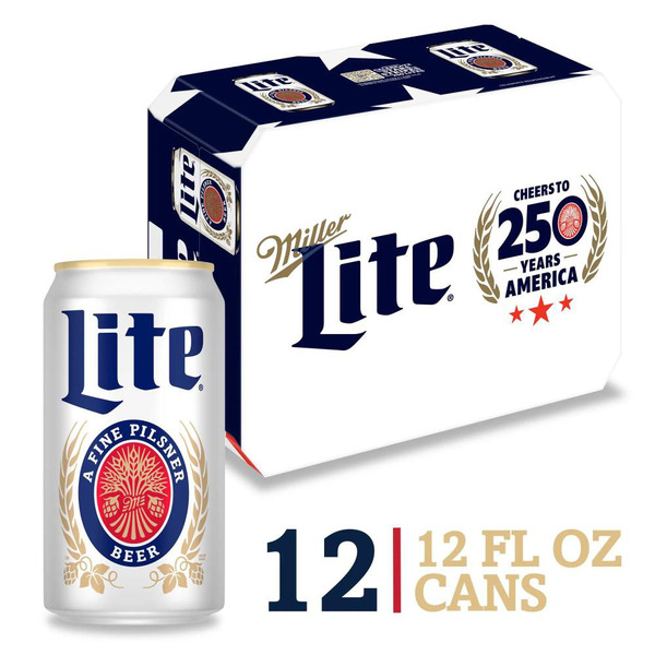 Miller Lite American Pilsner Light Lager Beer, 4.2% ABV Same-Day