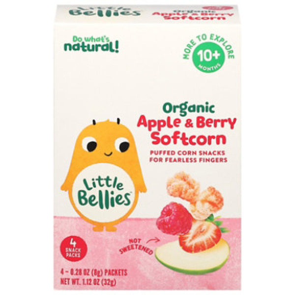 Little Bellies Softcorn, Organic, Apple & Berry, 10+ Months