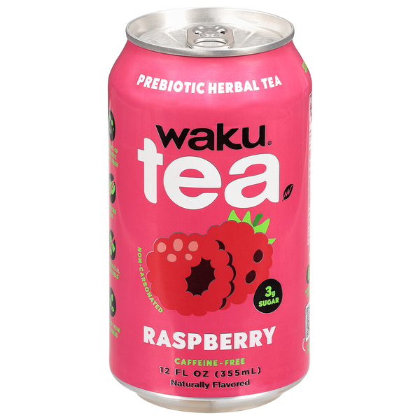 Waku Caffeine-Free Prebiotic Raspberry Herbal Tea Same-Day
