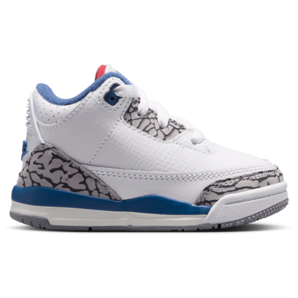 Jordan Toddler 3 Retro 'True Blue' Basketball Shoes, Size 10K - White/Red/Blue/Grey