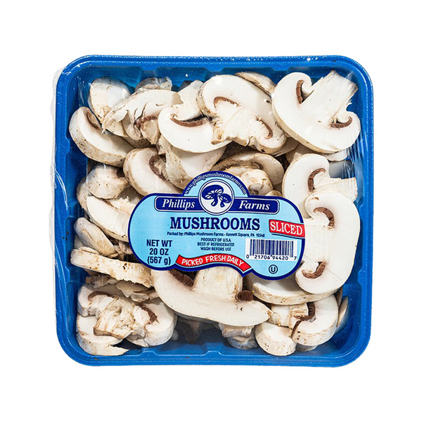 Sliced White Mushrooms - 20 oz