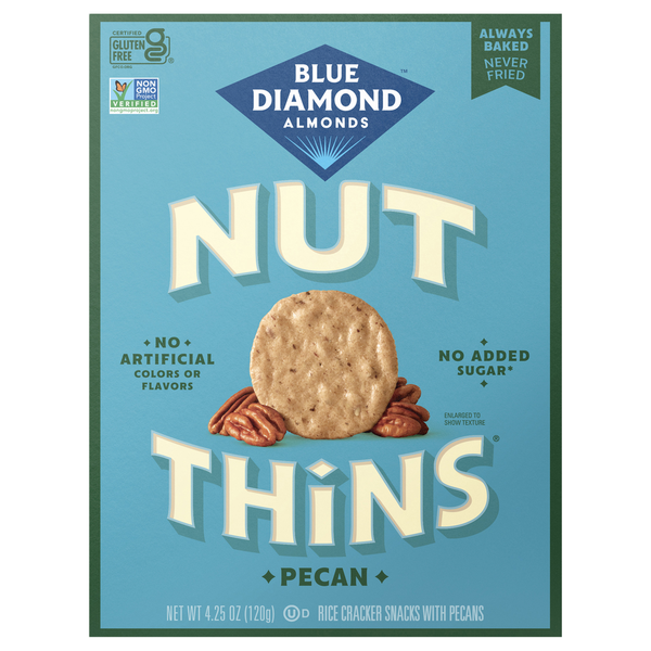 Blue Diamond Pecan Rice Cracker Snacks with Pecans