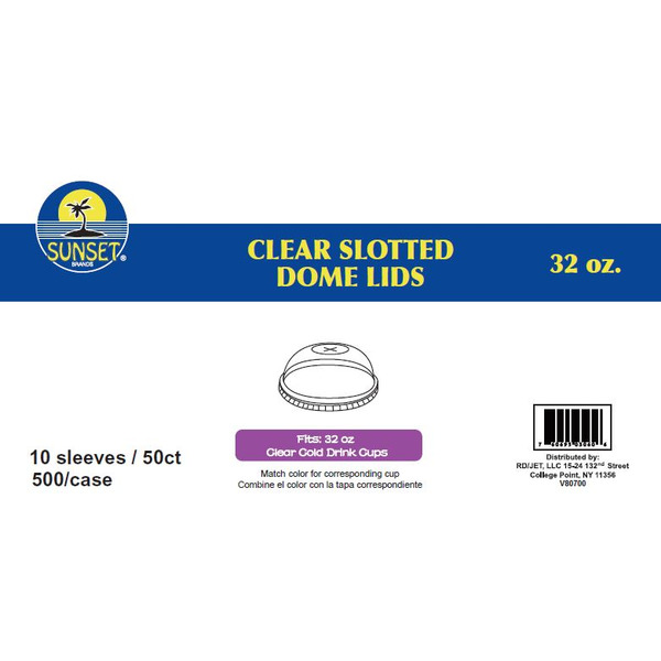Sunset - Clear Dome Lids 32 Oz Cup - 50 ct
