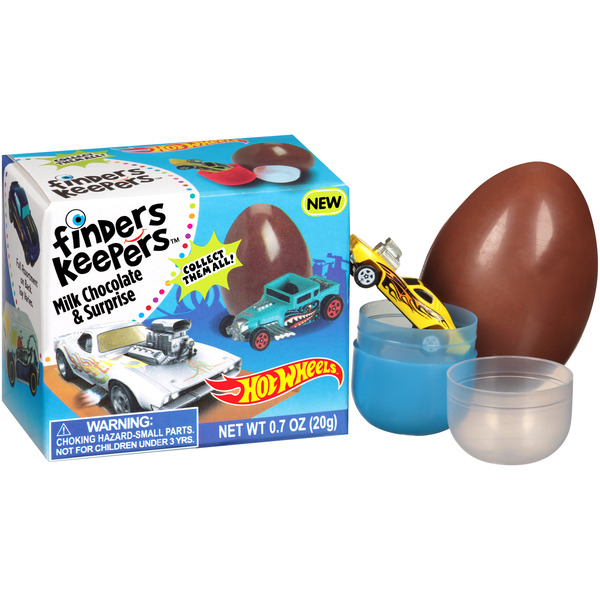 Finders Keepers Hot Wheels Milk Chocolate Candy Egg & Toy Surprise