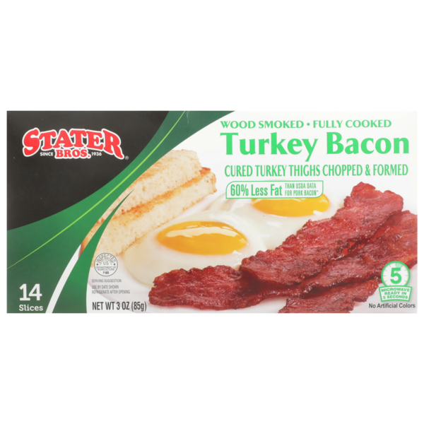 Stater Bros Wood Smoked Fully Cooked Turkey Bacon (3 oz) Instacart
