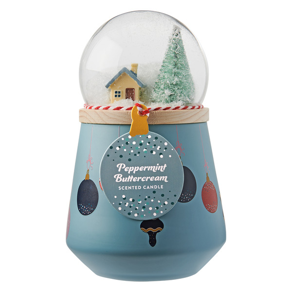 ALDI Huntington Home Snow Globe Candle Peppermint Buttercream SameDay