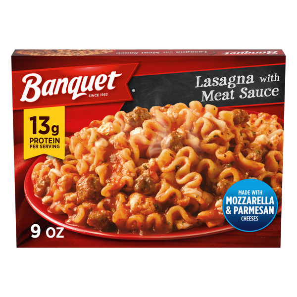 Banquet Lasagna With Meat Sauce, Frozen Meal