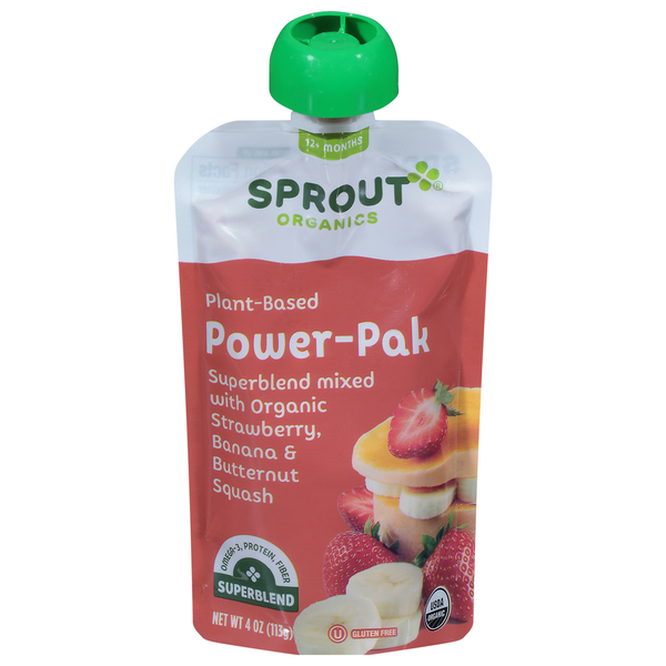 Sprout Organics Power-Pak, Strawberry, Banana & Butternut Squash