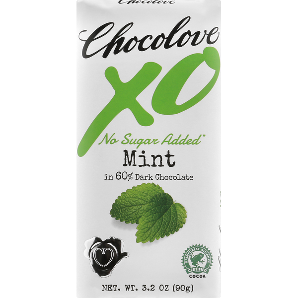 Chocolove Dark Chocolate, No Sugar Added, Mint, 60% Same-Day