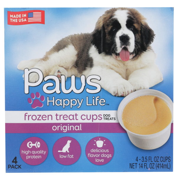 Paws Happy Life Dog Treats, Frozen Treat Cups, Original (4 each