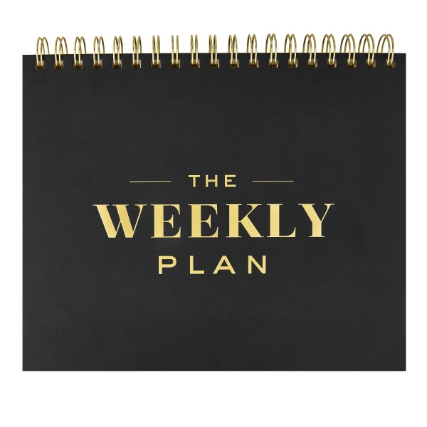 Eccolo Weekly Planner, 10 x 7-1/2 in - Black & Gold
