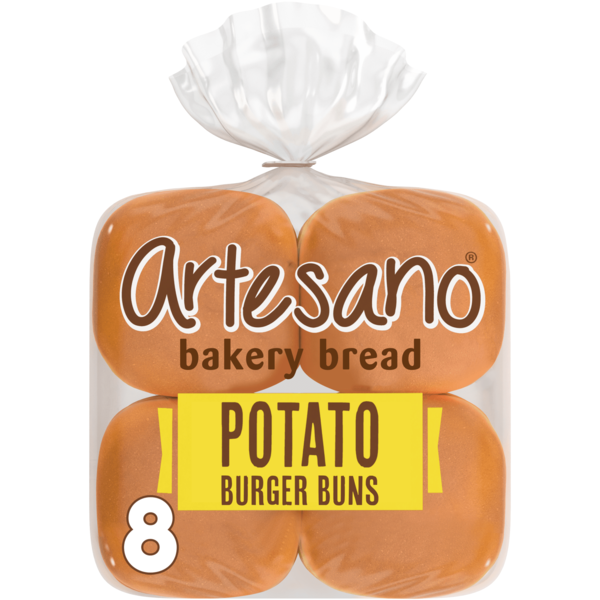 Artesano 8 ct, Potato, Buns, Hamburger Buns, 15 oz