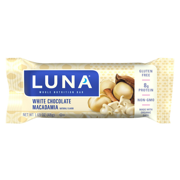 Luna White Chocolate Macadamia Flavor Gluten Free Snack Bar Same