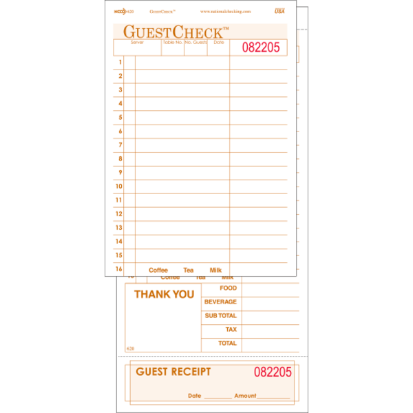 Dual Check Book National Check - #620SP - 2-Part Check Book, Tan - 250 ct Delivery or ...