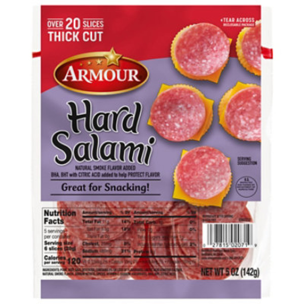 Armour Salami, Hard Thick, Cut