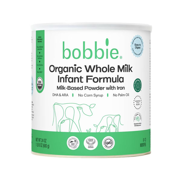Bobbie Organic Whole Milk Infant Formula Milk-based Powder With Iron