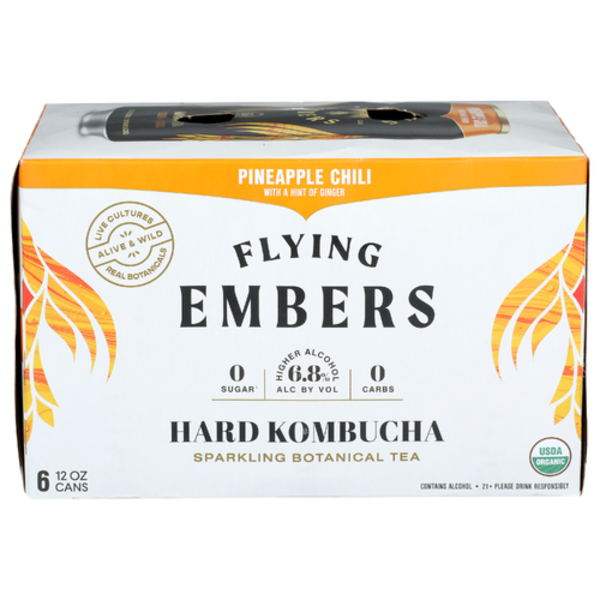 Flying Embers Pineapple Sunset Hard Kombucha 6 Pack Cans