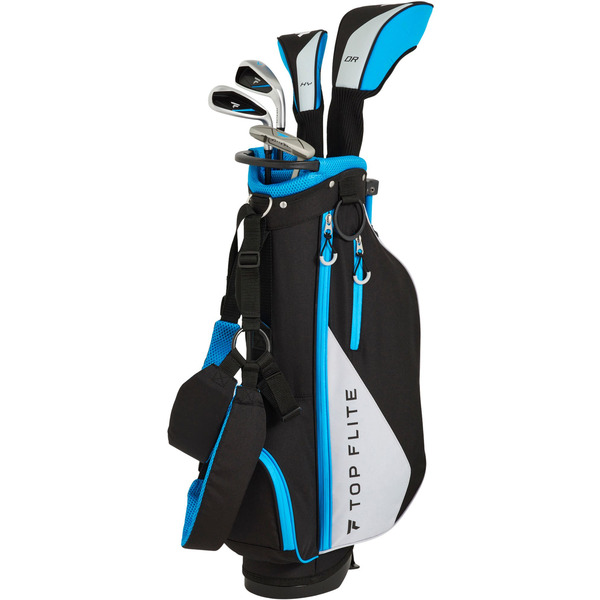 Top Flite Youth 8-Piece Complete Golf Set, Height 46"-52", Ages 5-8, Junior Flex, Right Hand - Black/Blue