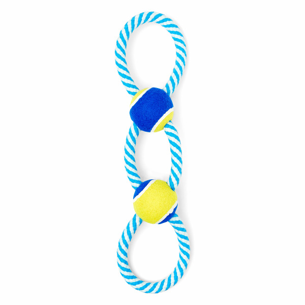 Leaps & Bounds Dog Rope Toy with Tennis Ball - Large