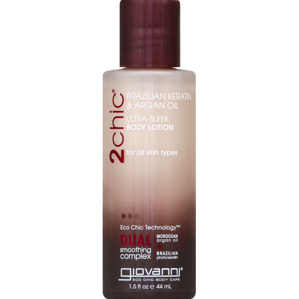 Giovanni 2chic Body Lotion, Ultra-Sleek, Brazilian Keratin & Argan