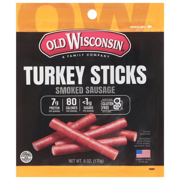 Old Wisconsin Smoked Sausage Turkey Sticks Same-Day Delivery or