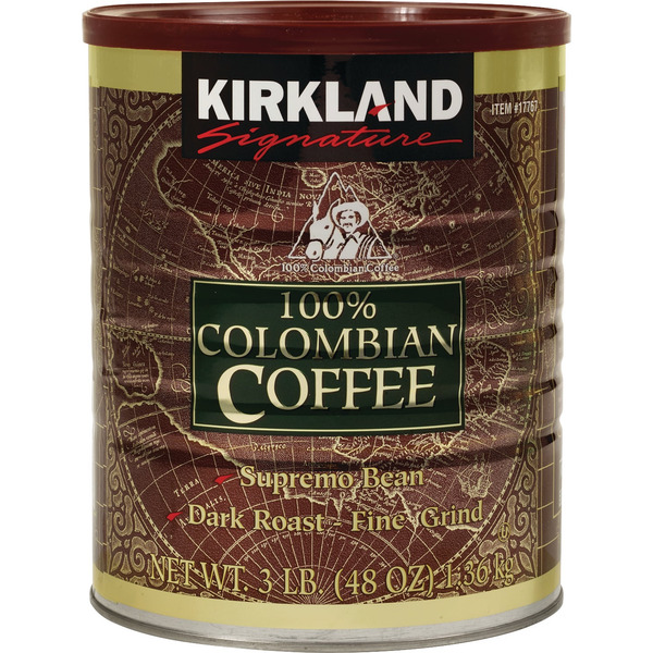 Kirkland Signature 100% Colombian Ground Coffee, Dark Roast, 3 lbs Same