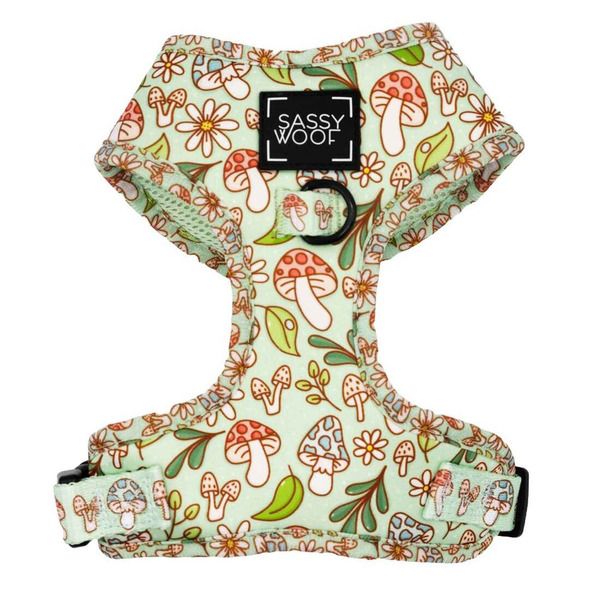Sassy Woof Shrooms & Blooms Adjustable Dog Harness, Small
