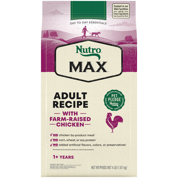 NUTRO Max Adult Dry Dog Food with Farm-Raised Chicken, 4 lb. Bag