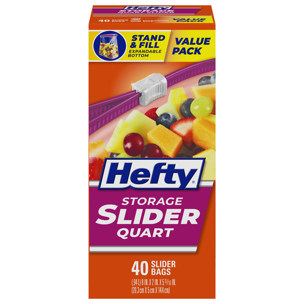 Hefty Quart Storage Slider Bags Value Pack Same-Day Delivery or