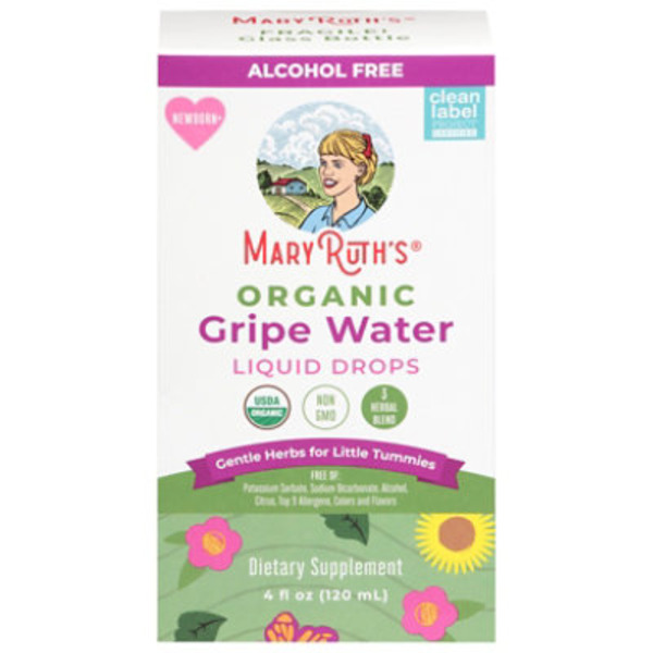 MaryRuth's Gripe Water, Organic, Alcohol Free, Liquid Drops, Newborn+