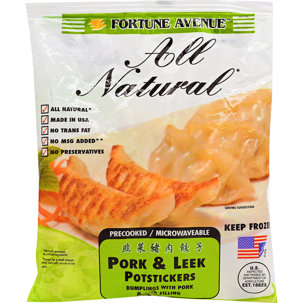 Fortune Avenue Foods Frozen Natural Pork & Leek Potstickers
