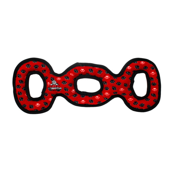 Tuffy Red Paw Print Ultimate 3 Way Tug Dog Toy