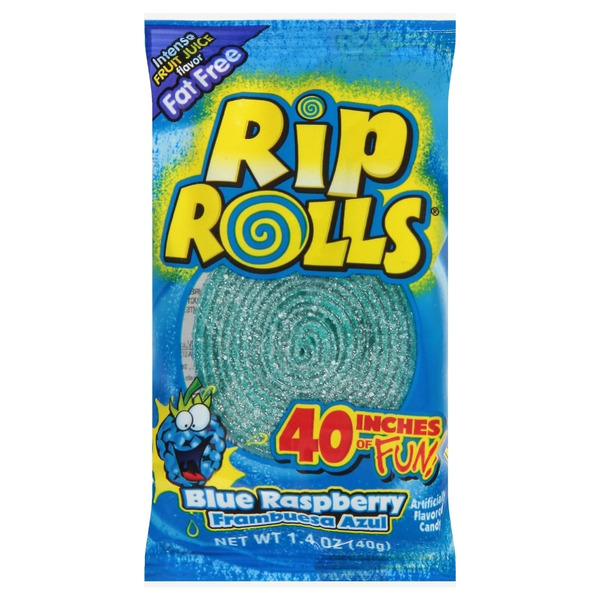 Rip Rolls Candy, Fat Free, Blue Raspberry Same-Day Delivery