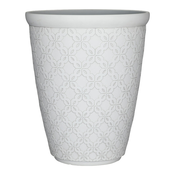 allen + roth 14.96-in W x 14.96-in L x 18.94-in H White Resin Cone Indoor Planter
