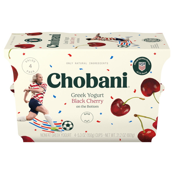 Wegmans Chobani Non-Fat Black Cherry on the Bottom Greek Yogurt Value 4 ...