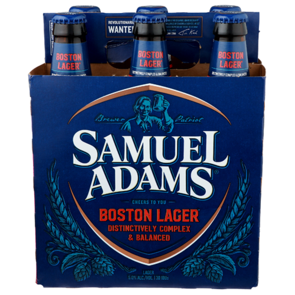 Sam Adams Boston Lager Beer, 6 Pack Bottles